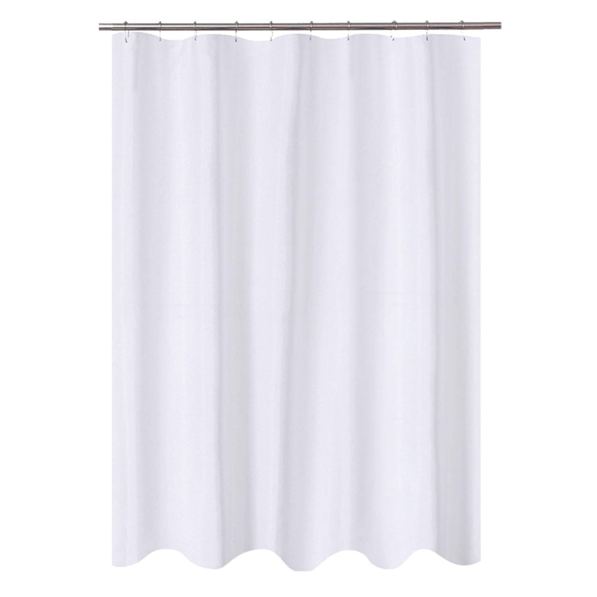 N&Y HOME Fabric Shower Curtain Liner with Magnets Standard Size, White