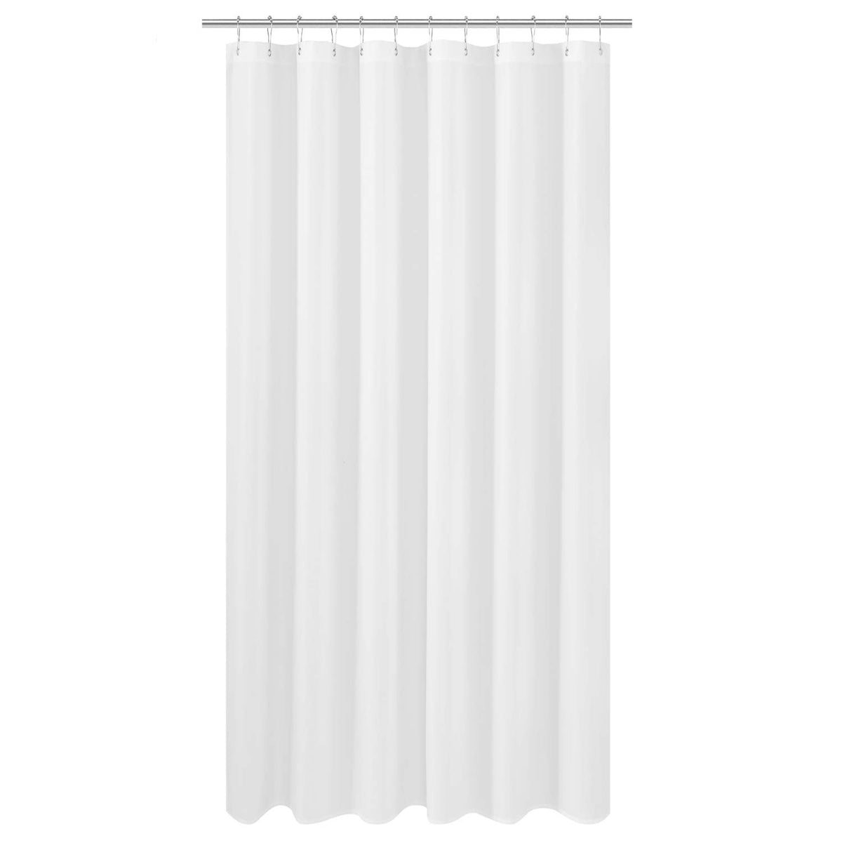 N&Y HOME Fabric Shower Curtain Liner with Magnets Standard Size, White
