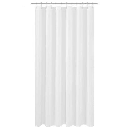 N&Y HOME Fabric Shower Curtain Liner with Magnets Standard Size, White