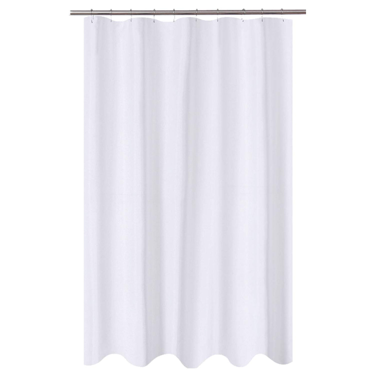 N&Y HOME Fabric Shower Curtain Liner with Magnets Standard Size, White