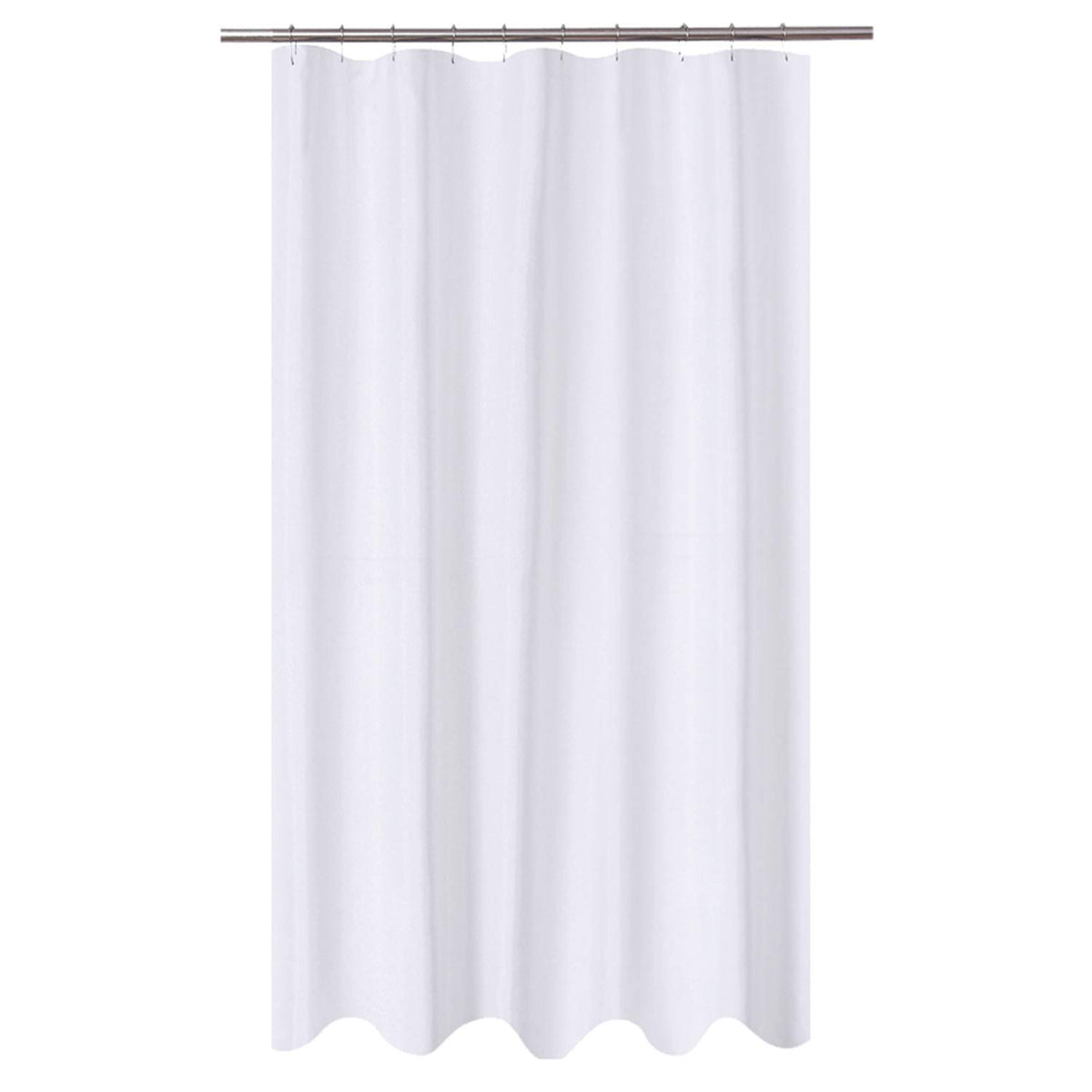 N&Y HOME Fabric Shower Curtain Liner with Magnets Standard Size, White