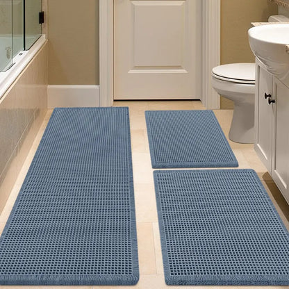 IM HOME Waffle Bath Mat 2 Piece/3 Piece Set, Boho Woven Modern Bath Mat Rugs, Absorbent Bathroom Rugs, Soft Washable Bath Rugs with Tassels for Bathroom, Bedroom, Kitchen, Shower, Tub,Halloween