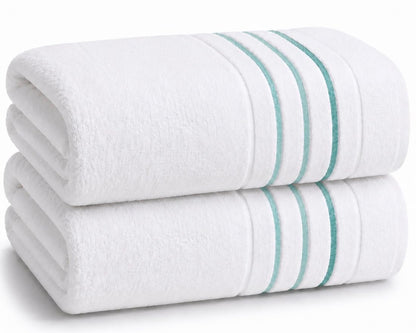 Bath Towels Set for Bathroom – Luxury 6-Piece Cotton Towels, Soft Absorbent & Quick Dry, 600 GSM Bath Towels for Bathroom, Hotel Spa Quality (White/Charcoal, 6- Bath Towel Set)