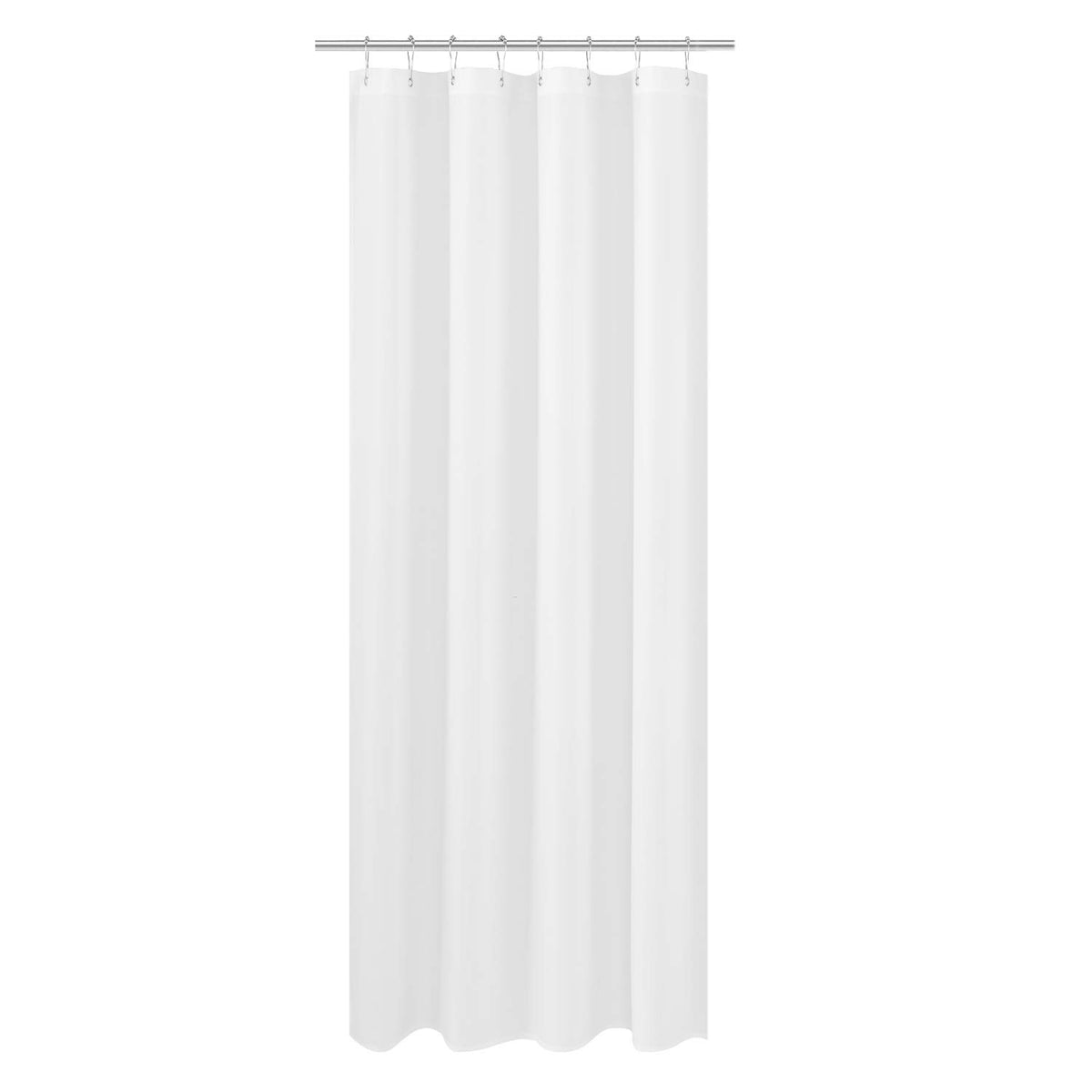 N&Y HOME Fabric Shower Curtain Liner with Magnets Standard Size, White