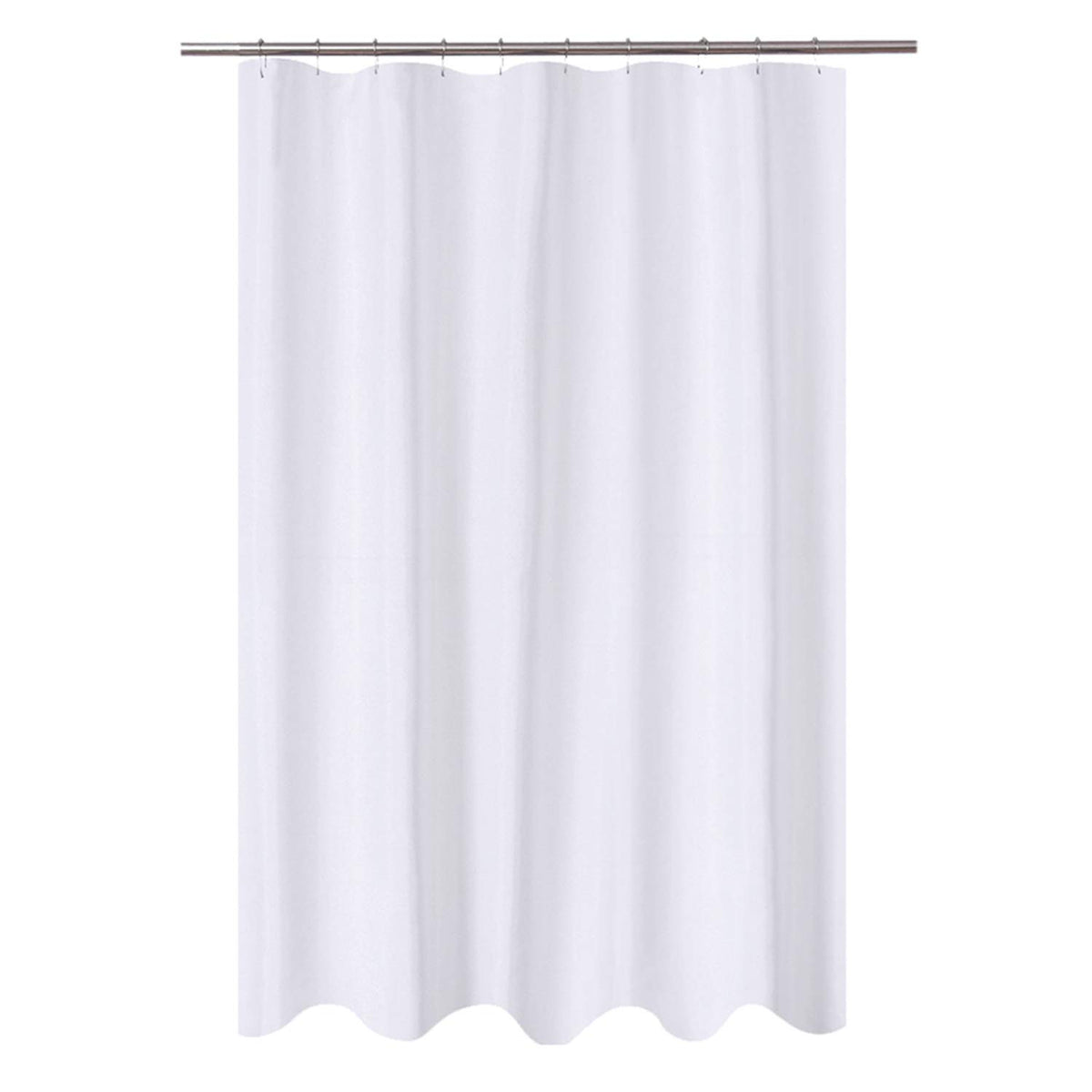N&Y HOME Fabric Shower Curtain Liner with Magnets Standard Size, White