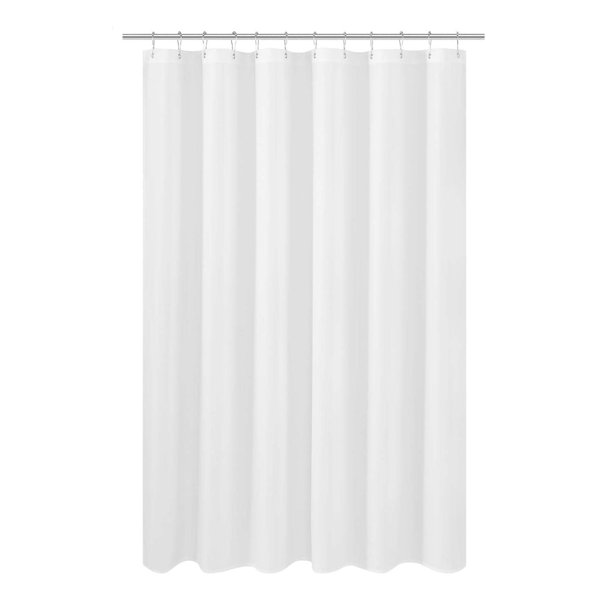 N&Y HOME Fabric Shower Curtain Liner with Magnets Standard Size, White