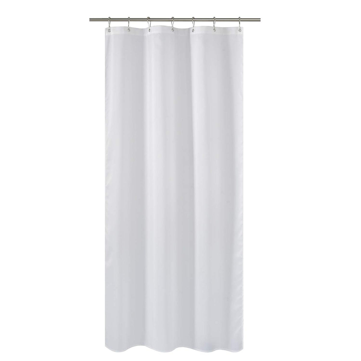 N&Y HOME Fabric Shower Curtain Liner with Magnets Standard Size, White