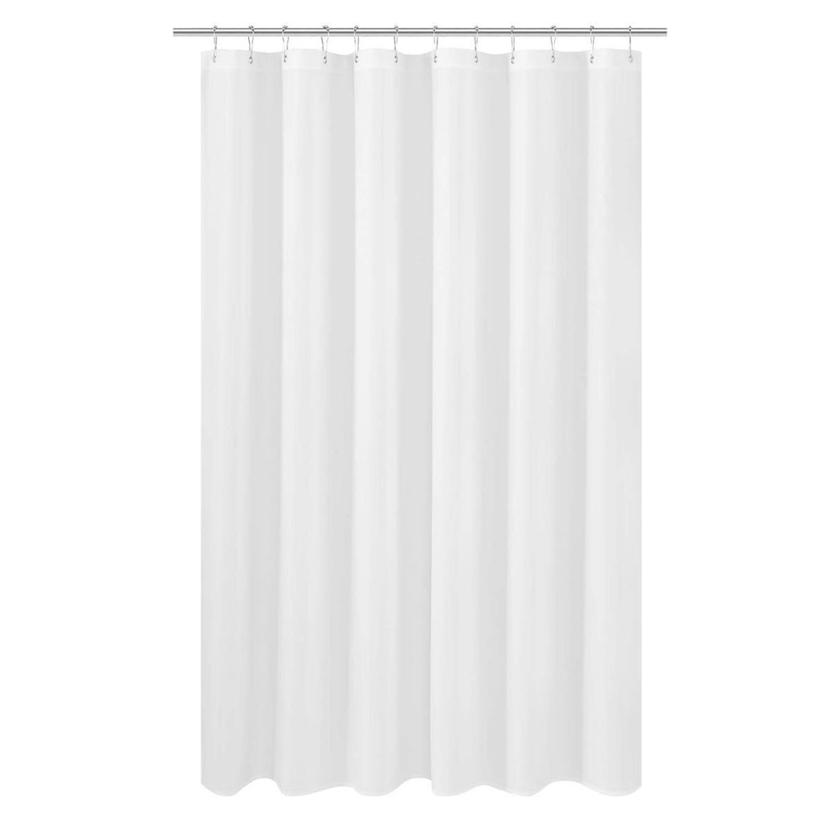 N&Y HOME Fabric Shower Curtain Liner with Magnets Standard Size, White