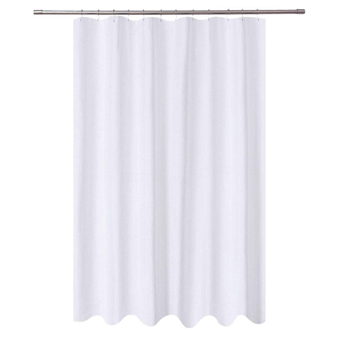 N&Y HOME Fabric Shower Curtain Liner with Magnets Standard Size, White