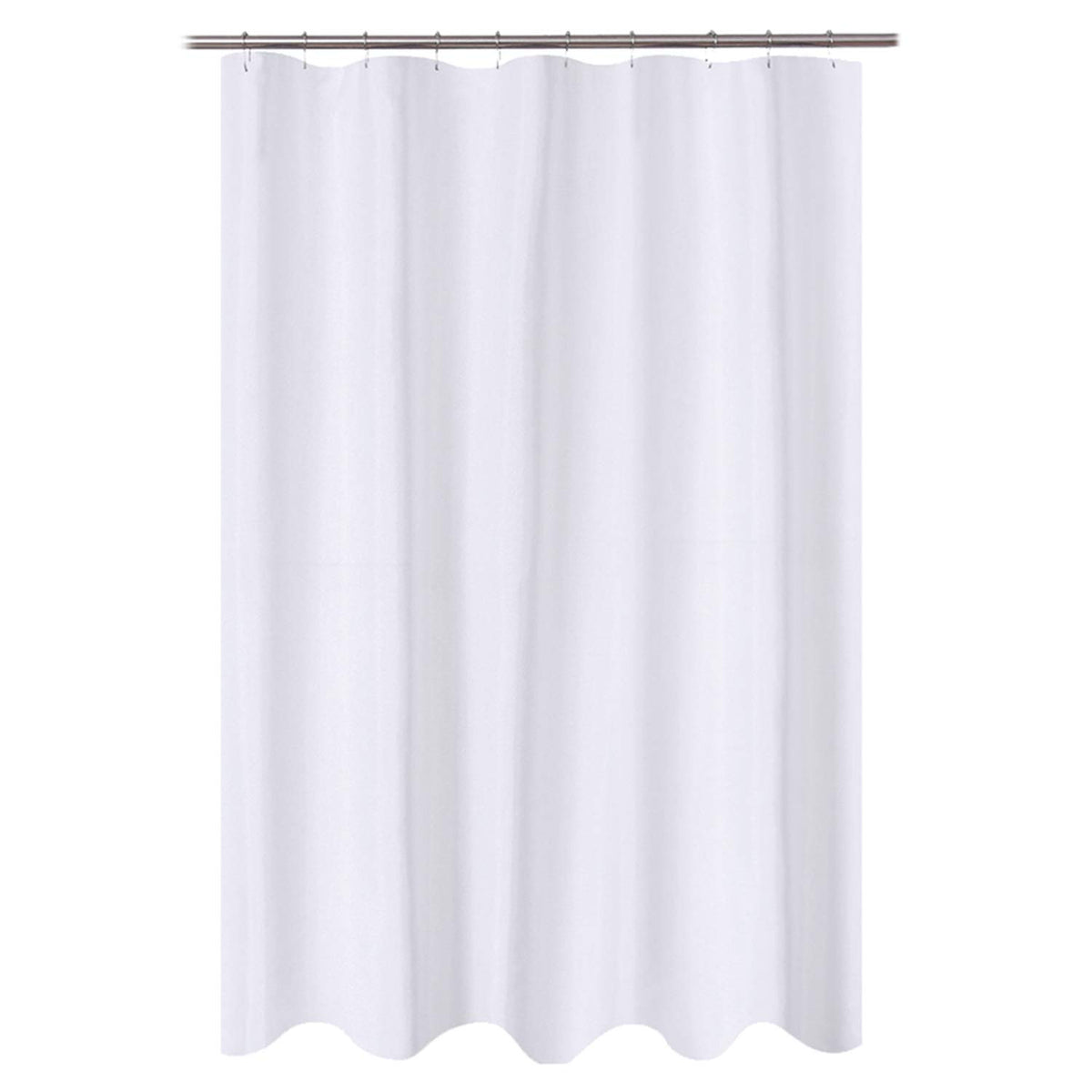 N&Y HOME Fabric Shower Curtain Liner with Magnets Standard Size, White
