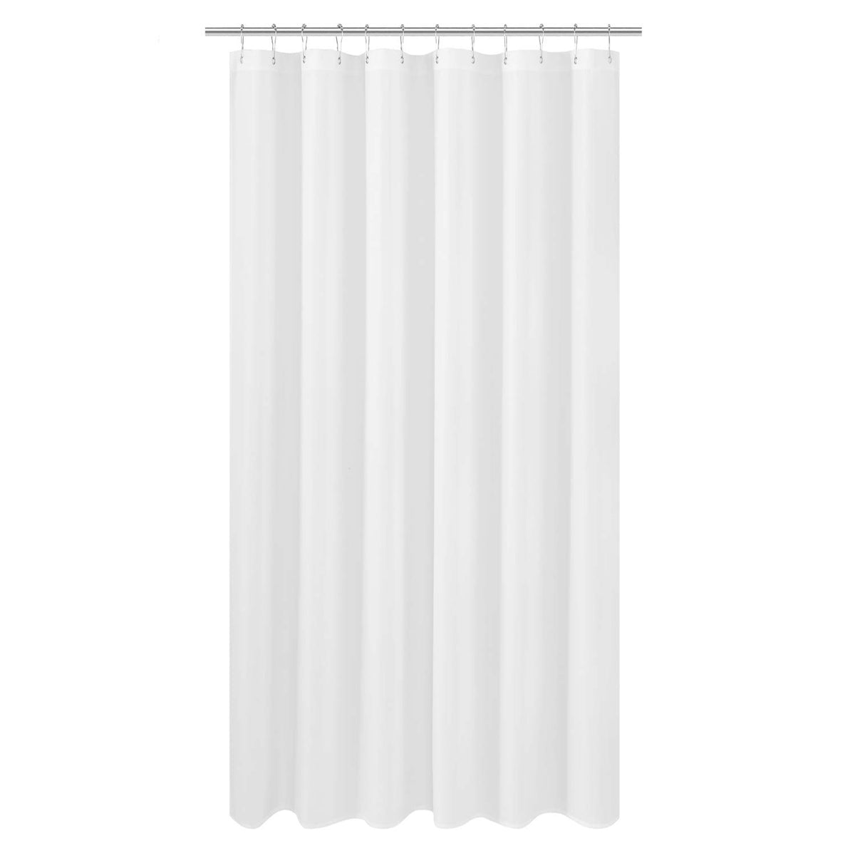 N&Y HOME Fabric Shower Curtain Liner with Magnets Standard Size, White