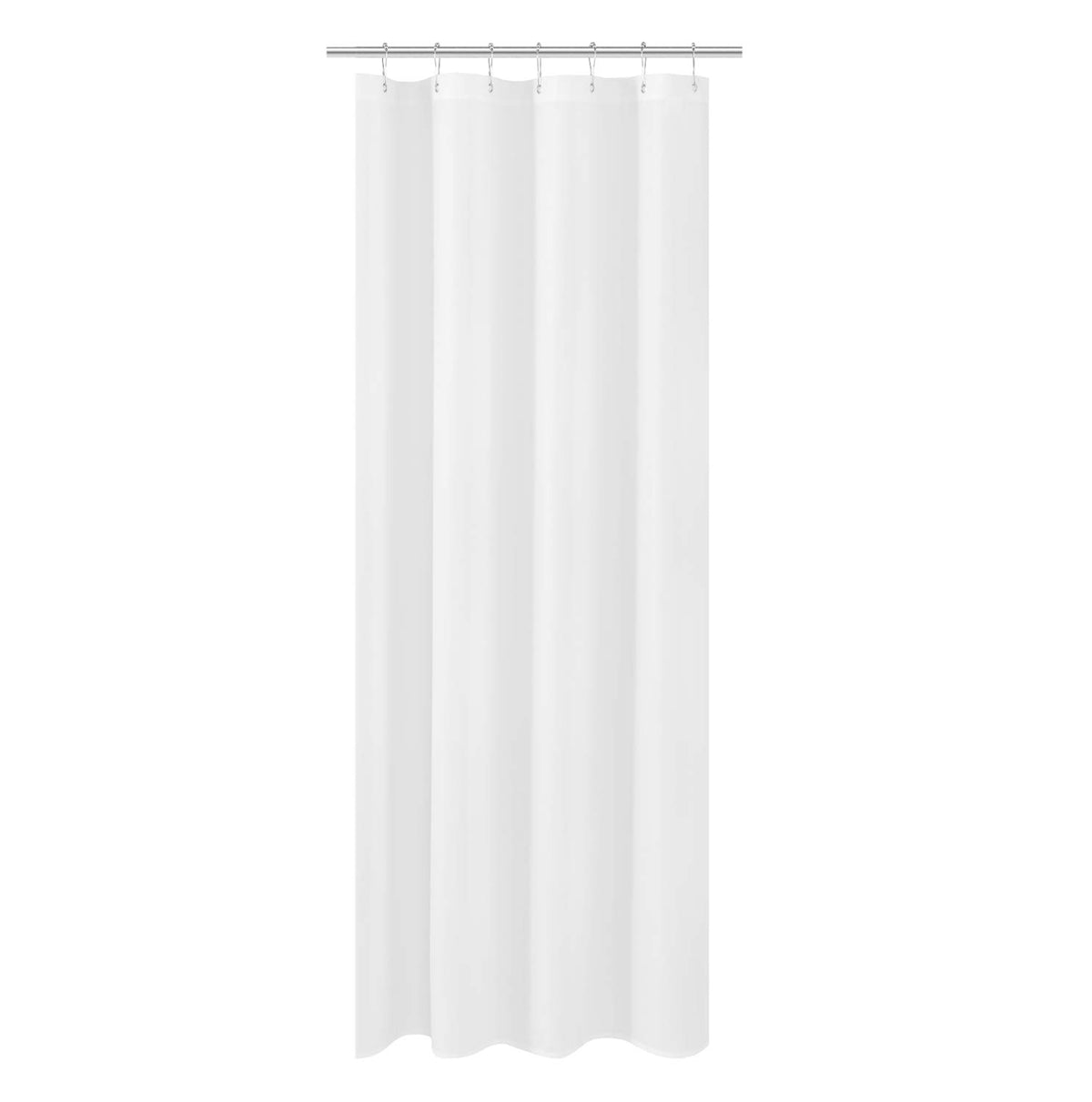 N&Y HOME Fabric Shower Curtain Liner with Magnets Standard Size, White