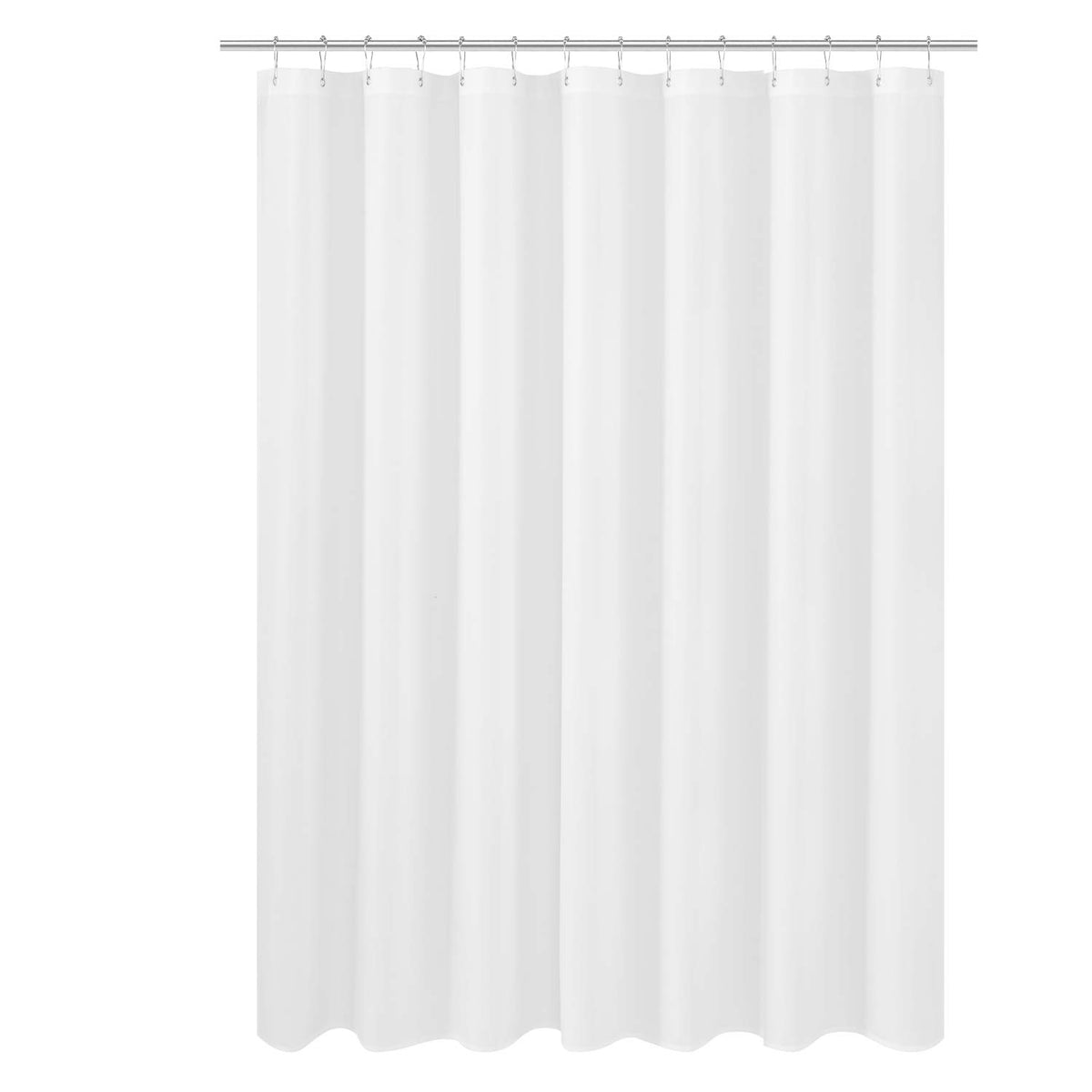 N&Y HOME Fabric Shower Curtain Liner with Magnets Standard Size, White