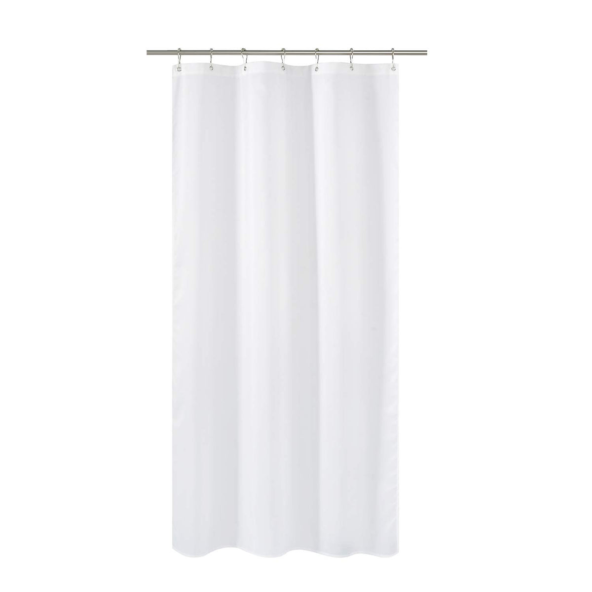 N&Y HOME Fabric Shower Curtain Liner with Magnets Standard Size, White