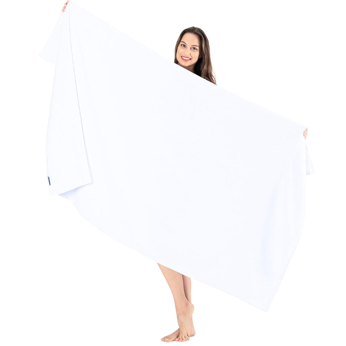 SALBAKOS 4-Piece 100% Turkish Cotton Bath Towels, 27x54 inch, White