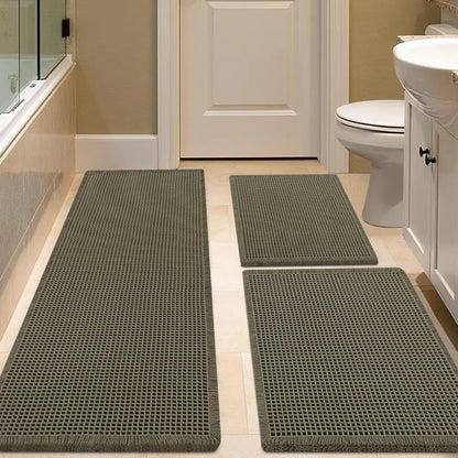 IM HOME Waffle Bath Mat 2 Piece/3 Piece Set, Boho Woven Modern Bath Mat Rugs, Absorbent Bathroom Rugs, Soft Washable Bath Rugs with Tassels for Bathroom, Bedroom, Kitchen, Shower, Tub,Halloween