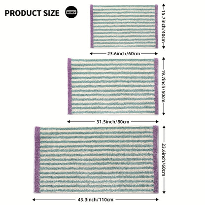 1pc Fluffy Bath Rug Bathroom Mat, Extra Soft Bath Mat, Easy Stripes Absorbent Premium Bathroom Rug, Non-Slip Comfortable Bathroom Mat for Bathroom Floor, Sink, Bathtub, Shower Room, Home Decor Christmas Decor Christmas Gift