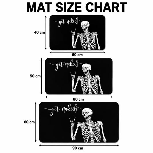 Diatomaceous Earth Bath Mat,Black Funny Skull Non-Slip Volume Super Absorbent Fast Drying for Bathroom Kitchen Door mat,Eco-Friendly Easy to Clean 16×24Inch (40 * 60cm)