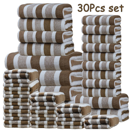 30pcs Large Wide Super Soft Coral Bath Towel Set, Quick Drying, Fast Absorption, Lightweight, Very Suitable for Home, Hotel And Spa Use, Outdoor Fitness, Camping Towel Bath Towel Set Christmas Gift Towel Bath Towel Set