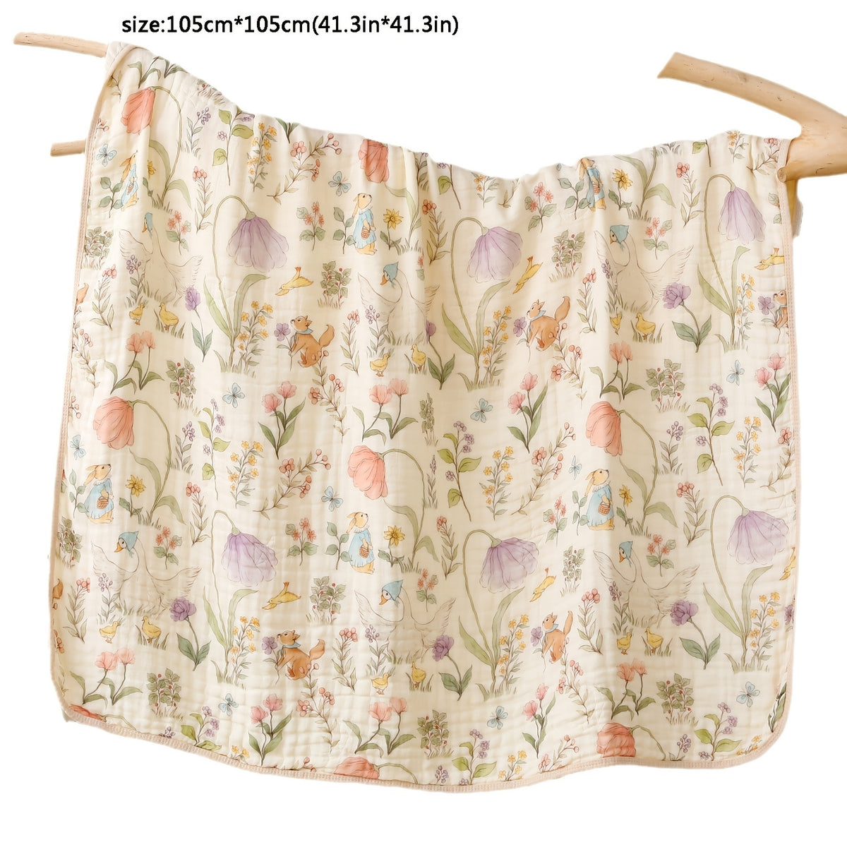 6-Ply Soft Soft Quick-Dry Bathroom Towel - Floral & Bunny Print, Breathable & Absorbent for Home, Travel, Camping, Beach - Perfect Holiday Gift for Thanksgiving, Easter, Christmas, Beach Travel Towel | Contemporary Design | Quickdry Material
