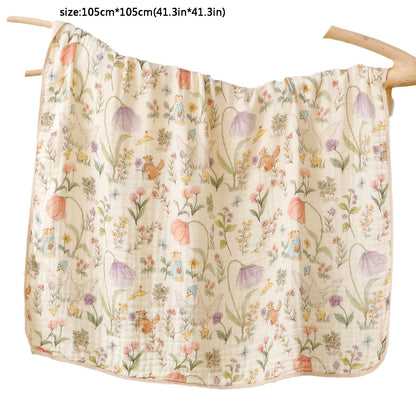 6-Ply Soft Soft Quick-Dry Bathroom Towel - Floral & Bunny Print, Breathable & Absorbent for Home, Travel, Camping, Beach - Perfect Holiday Gift for Thanksgiving, Easter, Christmas, Beach Travel Towel | Contemporary Design | Quickdry Material