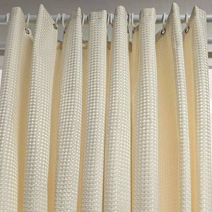 1pc Thickened Jacquard Laminated Waffle Weave Shower Curtain, Thickened Waffle Weave Shower Curtain, Includes Matching Hooks, Home Decor Curtain, Bathroom Curtain
