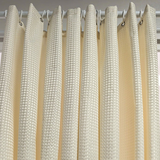 1pc Thickened Jacquard Laminated Waffle Weave Shower Curtain, Thickened Waffle Weave Shower Curtain, Includes Matching Hooks, Home Decor Curtain, Bathroom Curtain