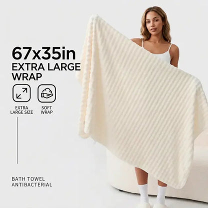Oversized Bubble Fleece Bath Sheets Towel - 35×67 in, Heavy Weight Double-Stitched Large Bath Towel for Adults, Ultra Soft Plush, Highly Absorbent Quick-Drying for Sauna-to-Gym Use