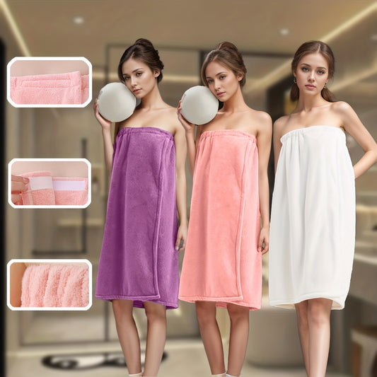 [Ladies Breast Bath Skirt] Soft, Absorbent 1pc Coral Velvet Ladies Breast Bath Skirt | 85x140cm, Thickened, Non-Shedding, Colorfast, Quick-Drying, Skin-Friendly | Large Bath Towel, Home Use