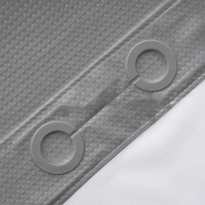 Hookless Shower Curtain and Liner Set - Snap-In Hooks, Plastic Fast-Dry Fabric, Waffle Pattern, Waterproof, Mildew-Blocking, Modern Aesthetic Home Bathroom Accessory