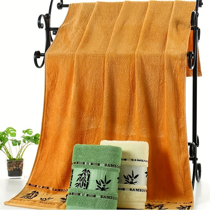 Self-Flying Bamboo Fiber Bath Towel Set of 3 / 3pcs • Bamboo Embroidered Bath Towel Set • Absorbent & Quick-drying Showering Towel • Super Soft & Skin-friendly Bathing Towel • for Home Bathroom • Ideal Bathroom Supplies 70*140cm/27.5*55.1in