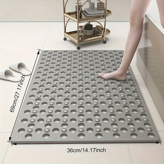 1 Quick-Dry Non-Slip Shower Mat with Round Hole Design - Non-Slip Bathroom Floor Mat, Fast-Draining and Massage Ring Mat, Suitable for Bathtubs, Showers, Restrooms, and Hotel Bathrooms - Easy-to-Clean Bathroom Accessory, Non-Slip Shower Mat