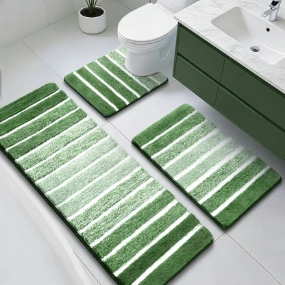 [Back to School] HEBE Bathroom Rugs Sets 3 Piece Bathroom Shower Rugs with U-Shaped Contour Toilet Mat Absorbent Microfiber Plush Bath Mats Non Slip Bath Rugs Machine Washable Shaggy Bath Mat Set summerwins,dorm essentials,home decor,home essentials
