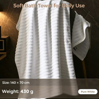 100% Combed Cotton Bath Towel, 430g Plush Touch Quick-Dry Large Towel (70x140cm) for Bathroom Daily Use, Shower Wrap