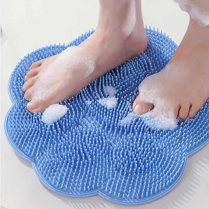 1pc Bath Massage Mat, Foot Washer, Back Scrubber, Shower Foot Mat, Bathroom Additions, Shower Supplies, Bathroom Foot Scrubber