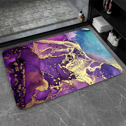 Diatomaceous Earth Bath Mat,Black Funny Skull Non-Slip Volume Super Absorbent Fast Drying for Bathroom Kitchen Door mat,Eco-Friendly Easy to Clean 16×24Inch (40 * 60cm)