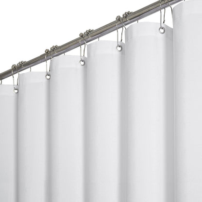 BTTN Beige Linen Textured Waterproof Cloth Shower Curtain Set, 72x72, Cream
