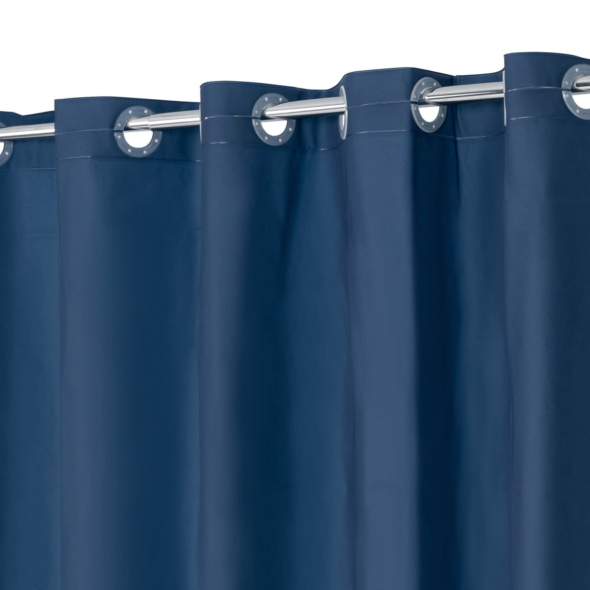 No Hook Shower Curtain or Liner, Standard Size 71 x 74, Pebble