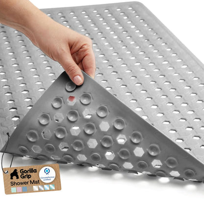 GORILLA GRIP Bath Tub Shower Mat, Bathtub Floor Liner, 35x16 White