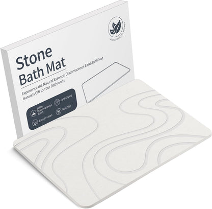 VEELOIM Stone Bath Mat, Diatomaceous Earth Bath Mat, Shower Mat Grey