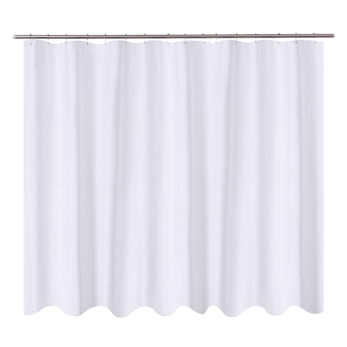 N&Y HOME Fabric Shower Curtain Liner with Magnets Standard Size, White