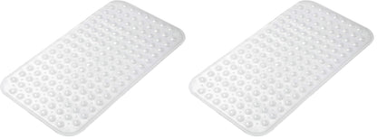 AmazerBath Bath Tub Mat, Medium Size 27.6 x 15 Inches Non-Slip Shower Mats with Suction Cups and Drain Holes, Bathroom Bathtub Mats Machine Washable (Clear)