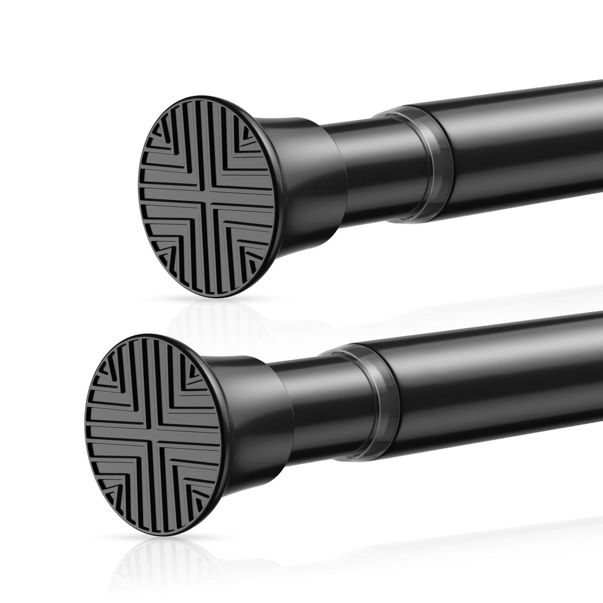 Shower Curtain Rod 2 Pack White 31-76 Inch Adjustable Tension Rod Spring Tension Curtain Rod No Drilling Shower Rod Bathroom Anti-Slip Rustproof Easy Install