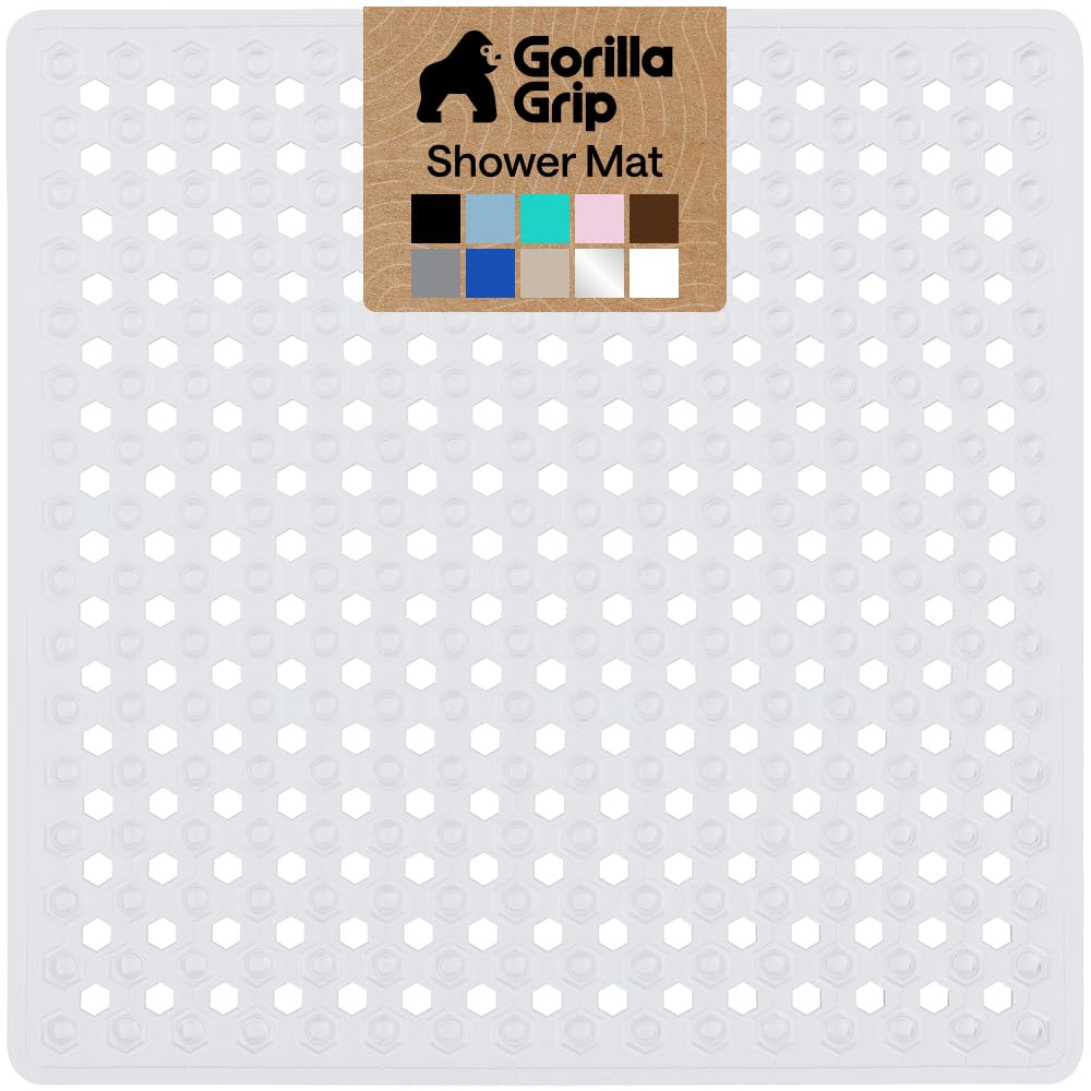 GORILLA GRIP Bath Tub Shower Mat, Bathtub Floor Liner, 35x16 White