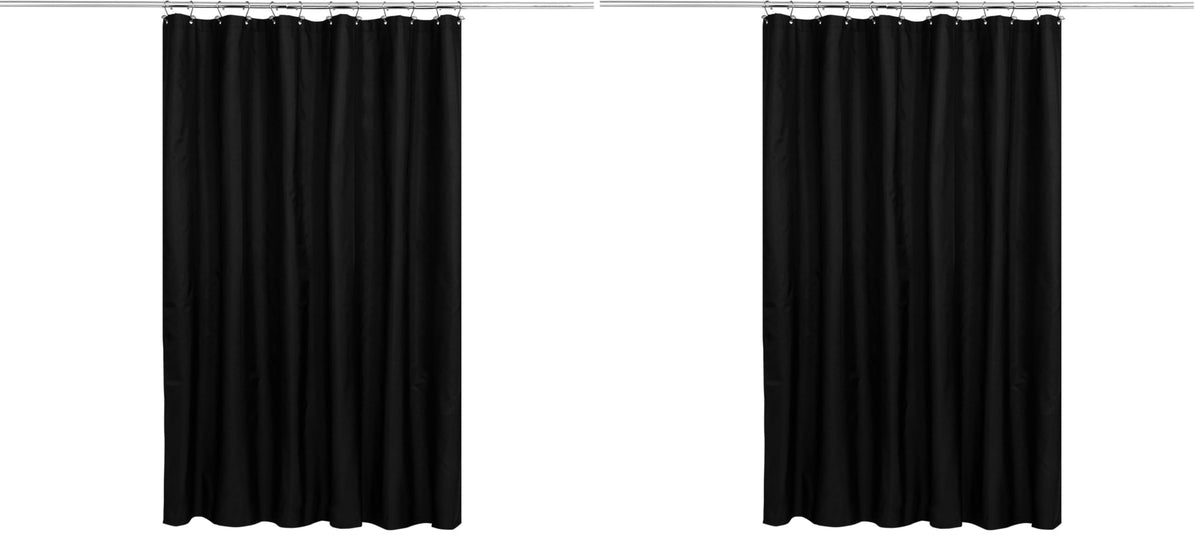 N&Y HOME Fabric Shower Curtain Liner with Magnets Standard Size, White
