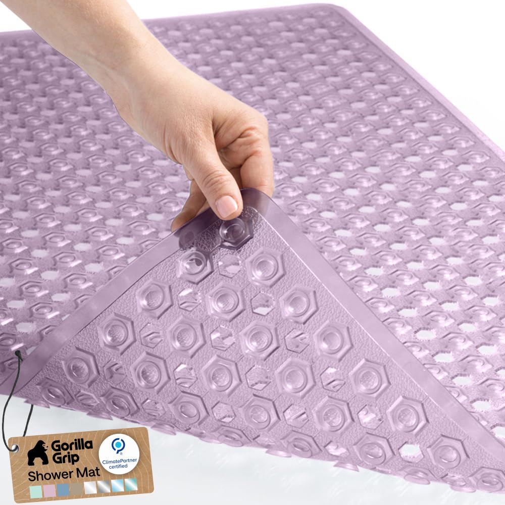 GORILLA GRIP Bath Tub Shower Mat, Bathtub Floor Liner, 35x16 White