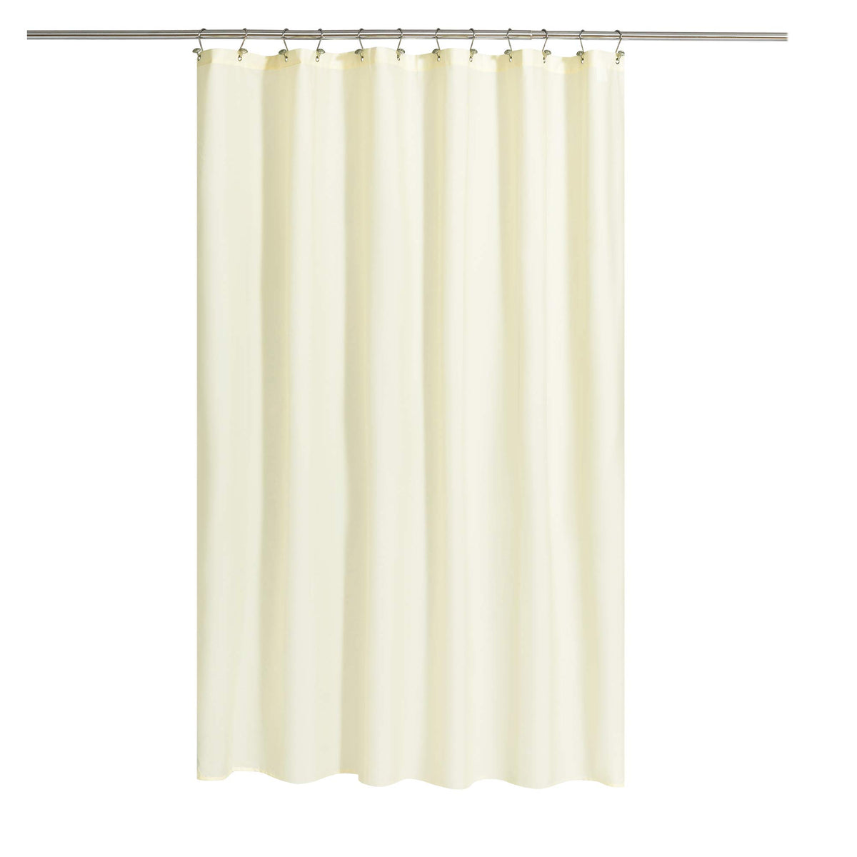 N&Y HOME Fabric Shower Curtain Liner with Magnets Standard Size, White