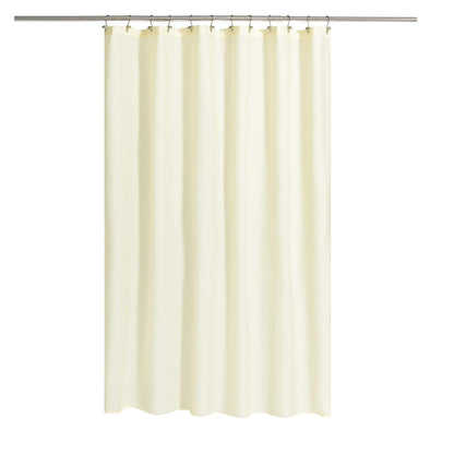 N&Y HOME Fabric Shower Curtain Liner with Magnets Standard Size, White