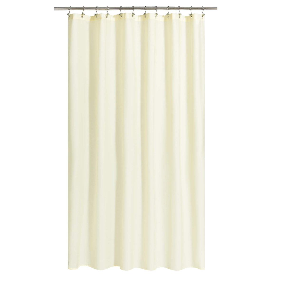 N&Y HOME Fabric Shower Curtain Liner with Magnets Standard Size, White