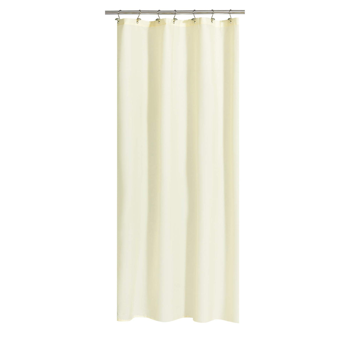 N&Y HOME Fabric Shower Curtain Liner with Magnets Standard Size, White